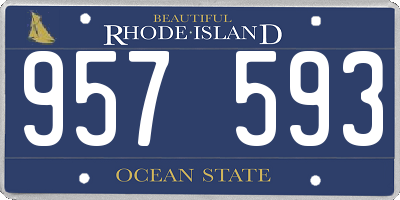 RI license plate 957593