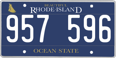 RI license plate 957596