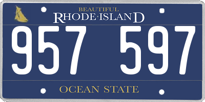 RI license plate 957597