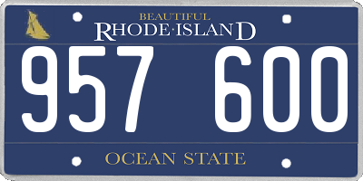 RI license plate 957600