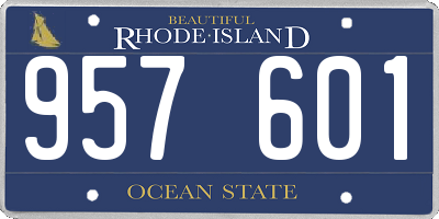 RI license plate 957601