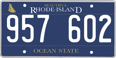 RI license plate 957602