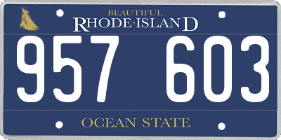 RI license plate 957603