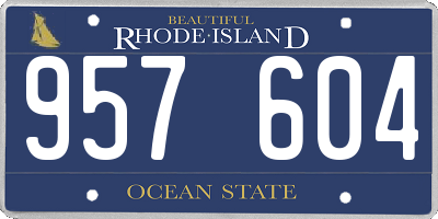 RI license plate 957604