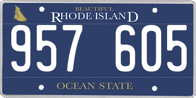 RI license plate 957605