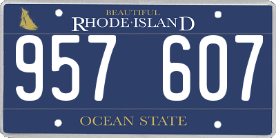 RI license plate 957607