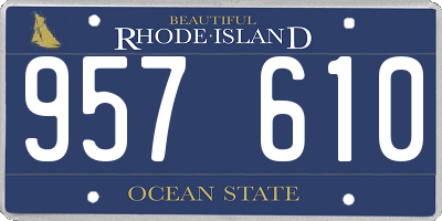 RI license plate 957610
