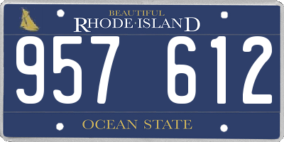 RI license plate 957612