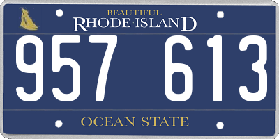 RI license plate 957613