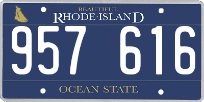 RI license plate 957616