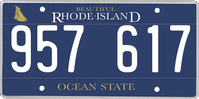 RI license plate 957617