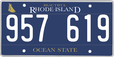 RI license plate 957619