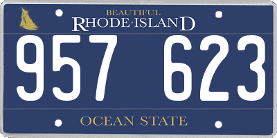 RI license plate 957623