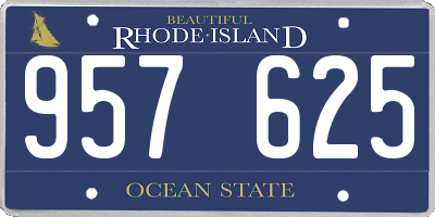 RI license plate 957625