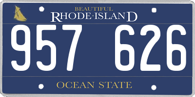 RI license plate 957626