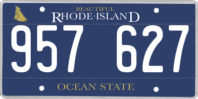 RI license plate 957627