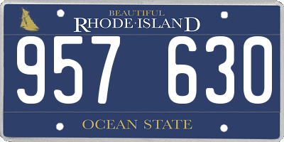RI license plate 957630