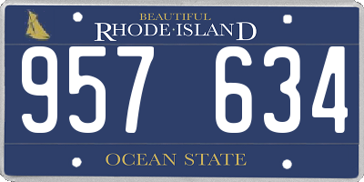 RI license plate 957634