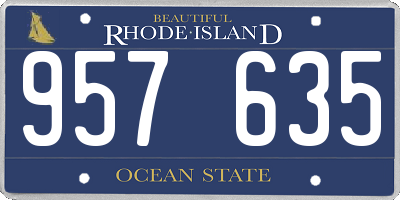 RI license plate 957635