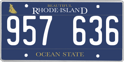 RI license plate 957636