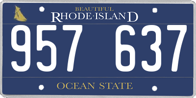RI license plate 957637