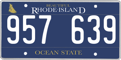 RI license plate 957639