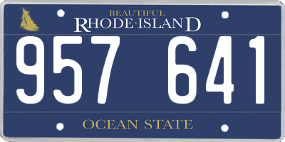 RI license plate 957641