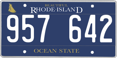 RI license plate 957642