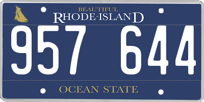 RI license plate 957644