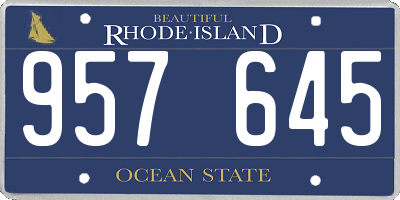 RI license plate 957645