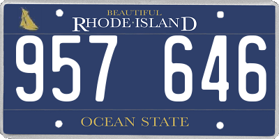 RI license plate 957646
