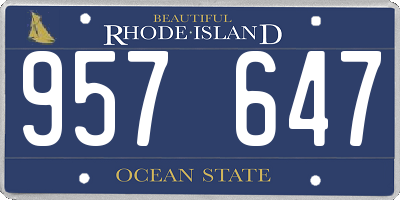 RI license plate 957647