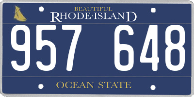 RI license plate 957648