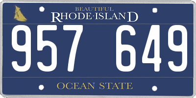 RI license plate 957649
