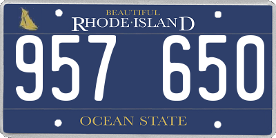 RI license plate 957650