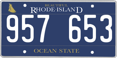 RI license plate 957653