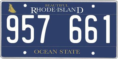 RI license plate 957661