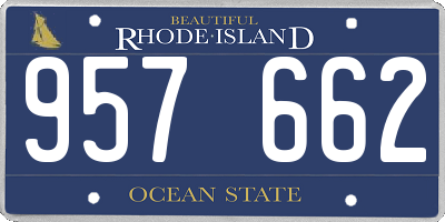 RI license plate 957662