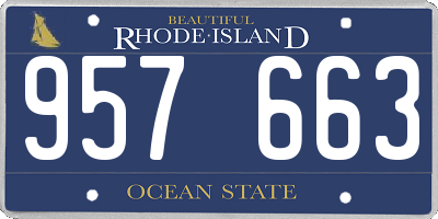 RI license plate 957663