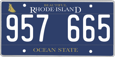 RI license plate 957665
