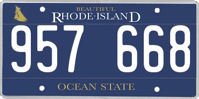 RI license plate 957668