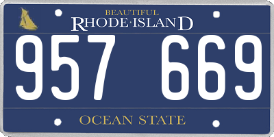 RI license plate 957669