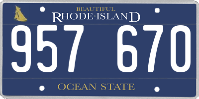 RI license plate 957670