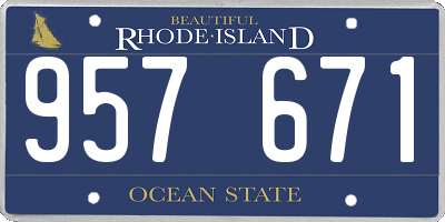 RI license plate 957671