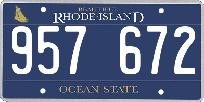 RI license plate 957672