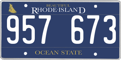 RI license plate 957673
