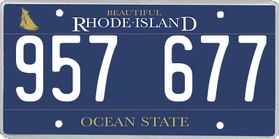 RI license plate 957677