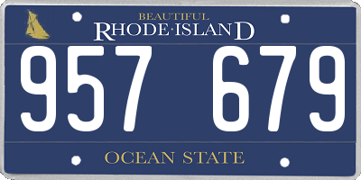 RI license plate 957679