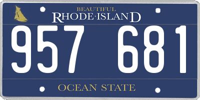 RI license plate 957681