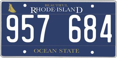 RI license plate 957684